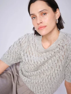 MOS MOSH Karin Marisol SS Linen Knit Shadow