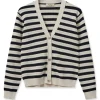 MOS MOSH Kisana Stripe Knit Cardigan Ecru