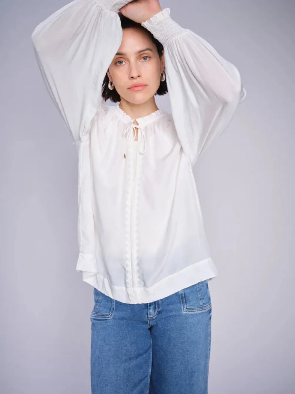 MOS MOSH Marb Sansa Emb Blouse Ecru