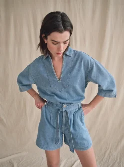 MOS MOSH Merla Deco Shirt Light Blue