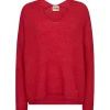 MOS MOSH Thora V-Neck Knit Chinese Red
