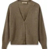 MOS MOSH Thora V-Neck Knit Cardigan Rain Drum