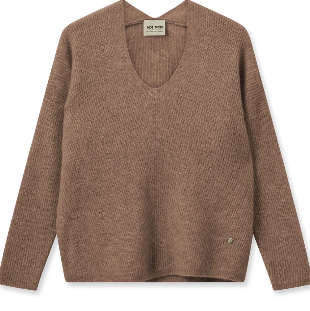MOS MOSH Thora V-neck Knit Cinnamon Swirl