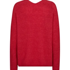 MOS MOSH Thora V-Neck Knit Chinese Red
