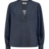 MOS MOSH Yen Denim Blouse Dark Blue