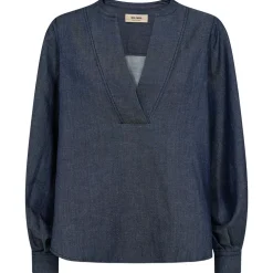 MOS MOSH Yen Denim Blouse Dark Blue