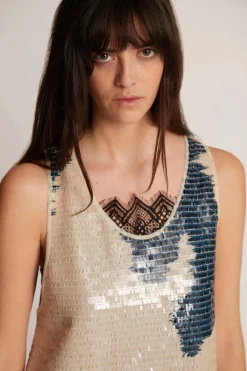 MUNTHE Tuffy Top Palliet Ivory