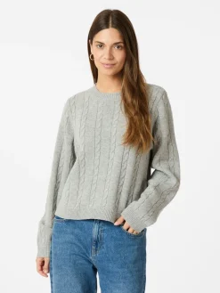NEO NOIR Amiri Cable Knit Blouse Light Grey