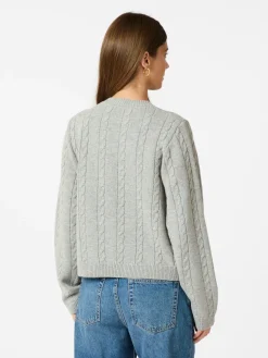 NEO NOIR Amiri Cable Knit Blouse Light Grey