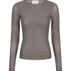NEO NOIR Basira Stone Mesh Blouse Silver