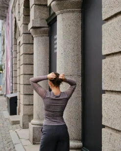 NEO NOIR Basira Stone Mesh Blouse Silver