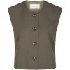 NEO NOIR Birtha Waistcoat Brown Melange