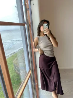 NEO NOIR Bovary Skirt Burgundy