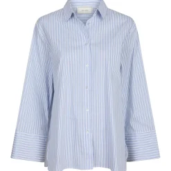 NEO NOIR Dita Mini Stripe Shirt Light Blue