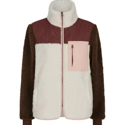 NEO NOIR Eagle Contrast Teddy Jacket Burgundy
