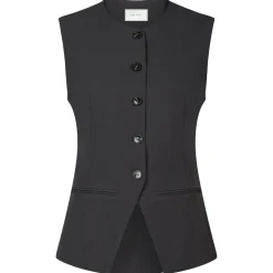 NEO NOIR Fabia Structure Waistcoar Dark Grey