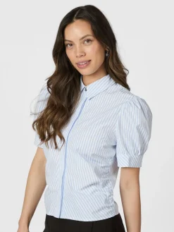NEO NOIR Frannie Stripe Shirt Light Blue