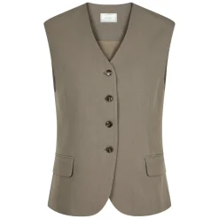 NEO NOIR Gamina Structure Waistcoat Khaki