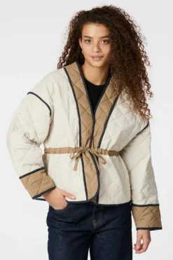 NEO NOIR Gerdi Solid Quilt Jacket Creme