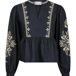 NEO NOIR Ginia Emb Blouse Navy