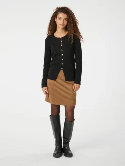 NEO NOIR Hemie Faux Suede Skirt Cognac