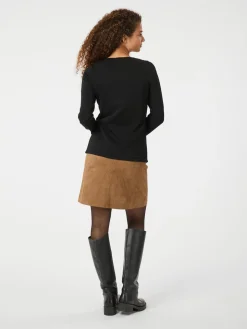 NEO NOIR Hemie Faux Suede Skirt Cognac
