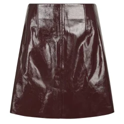 NEO NOIR Hemie Patent Skirt Burgundy