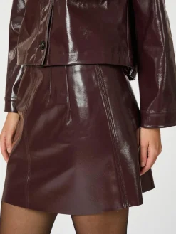 NEO NOIR Hemie Patent Skirt Burgundy
