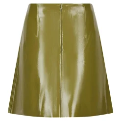 NEO NOIR Hemie Patent Skirt Olive