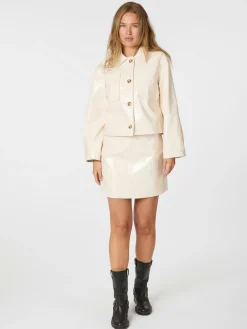 NEO NOIR Hemine Patent Skirt Creme