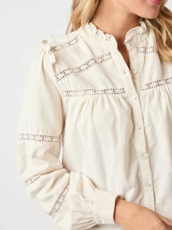 NEO NOIR Isala Corduroy Shirt Ivory