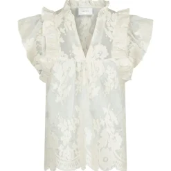 NEO NOIR Jayla Big Embroidery Top Off White