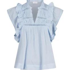 NEO NOIR Jayla S Voile Top Light Blue