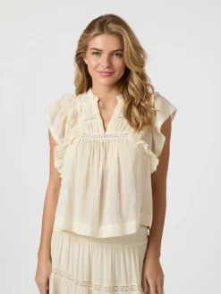 NEO NOIR Jayla Voile Top Light Yellow