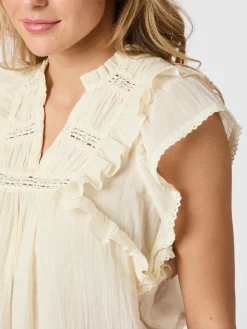 NEO NOIR Jayla Voile Top Light Yellow