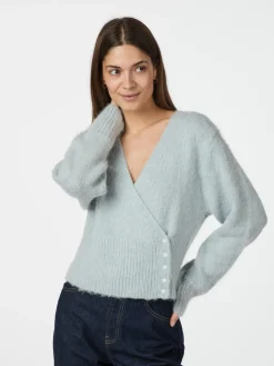 NEO NOIR Kilua Fluffy Wrap Knit Blouse