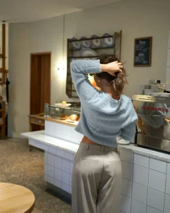 NEO NOIR Kilua Fluffy Wrap Knit Blouse