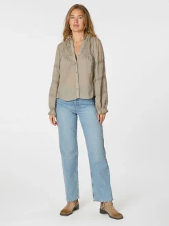 NEO NOIR Lyla S Voile Blouse Smoke Green