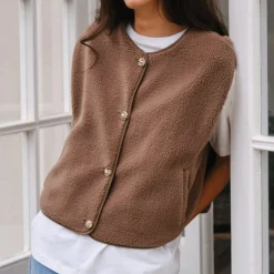 NEO NOIR Mariko Teddy Vest Taupe