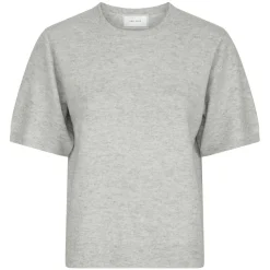 NEO NOIR Missy Knit Tee Light Grey Melange