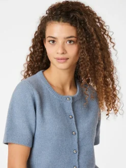 NEO NOIR Mitta Knit Cardigan Smoke Blue