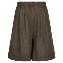 NEO NOIR Nika Faux Suede Bermuda Shorts Dark Brown