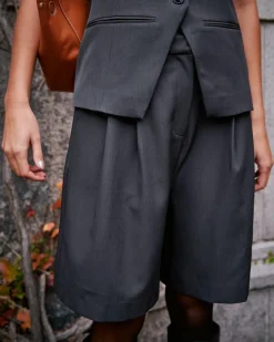 NEO NOIR Nika Structure Shorts Dark Grey