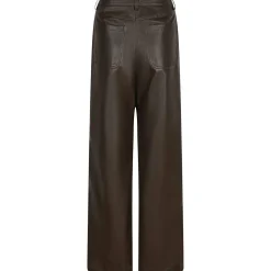 NEO NOIR Pinur Faux Leather Pants Dark Brown