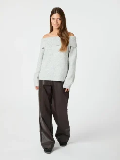 NEO NOIR Pinur Faux Leather Pants Dark Brown