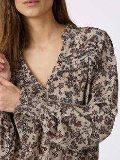 NEO NOIR Rhia Drapy Ivy Blouse Taupe