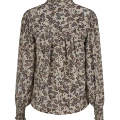 NEO NOIR Rhia Drapy Ivy Blouse Taupe