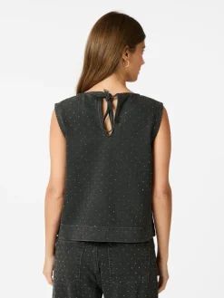 NEO NOIR Rissa Bedazzled Denim Top Black