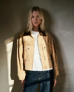 NEO NOIR Rivera Canvas Boxy Jacket Sand