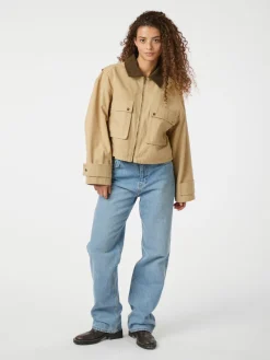 NEO NOIR Rivera Canvas Boxy Jacket Sand